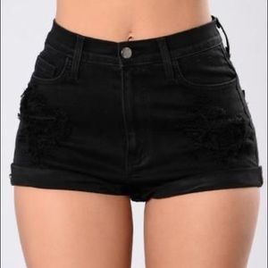 high waisted stretchy denim shorts